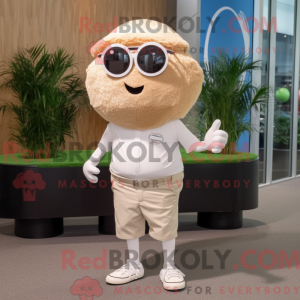 Beige Golf Ball mascot...