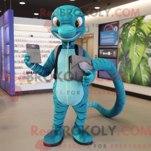 Cyan Snake Maskottchen...