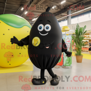 Sort citron maskot kostume...