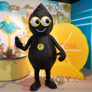 Sort citron maskot kostume...