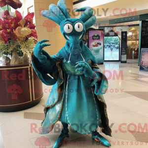 Teal Hermit Crab mascot...