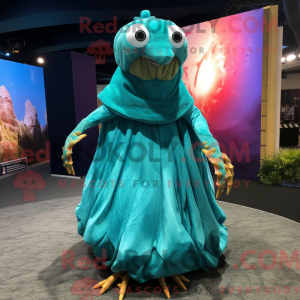 Teal Hermit Crab mascot...