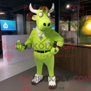 Lime Green Zebu mascot...