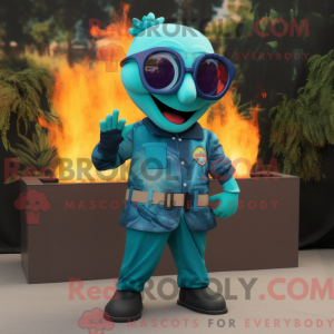 Teal Fire Eater mascot...