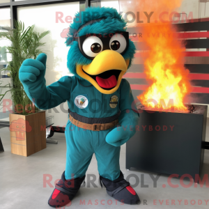 Teal Fire Eater mascot...