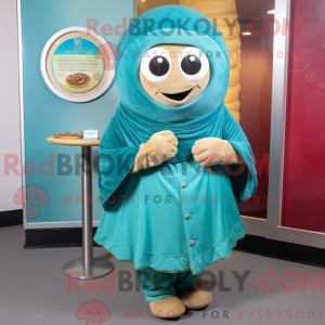 Teal Bagels maskot kostume...