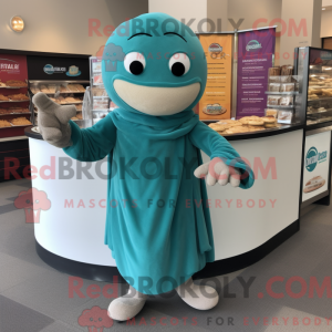 Teal Bagels maskot kostume...