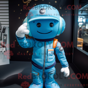 Cyan Astronaut maskot...