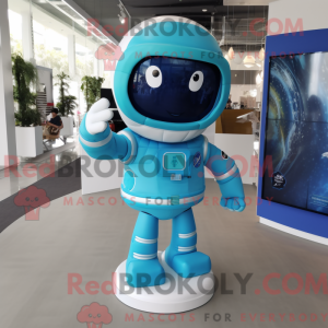 Cyan Astronaut maskot...