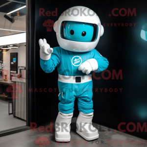 Cyan Astronaut mascot...