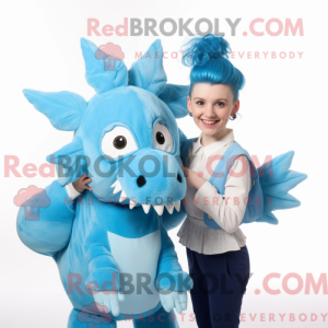 Sky Blue Stegosaurus mascot...