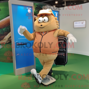 Tan Golf Bag mascot costume...