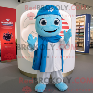 Sky Blue Pho mascot costume...