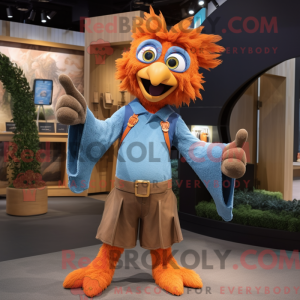 Orange Harpy mascot costume...