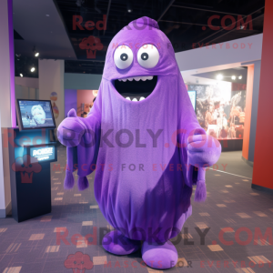 Purple Ghost mascot costume...