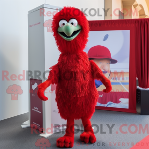 Rød Emu-maskotdraktfigur...