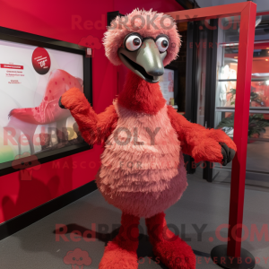 Red Emu mascot costume...