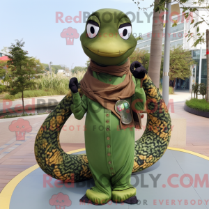 Olive Snake mascot costume...