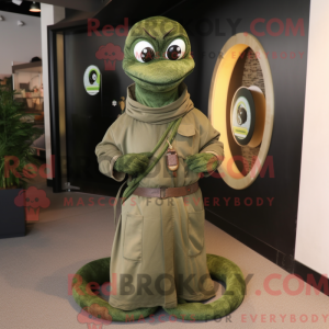 Olive Snake maskot kostume...