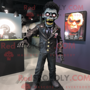 Black Zombie mascot costume...
