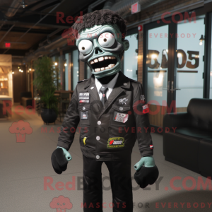 Black Zombie mascot costume...
