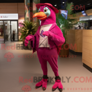 Magenta hakkespett maskot...