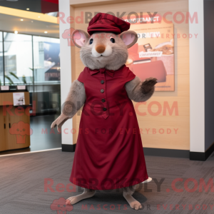 Maroon Rat maskotdraktfigur...
