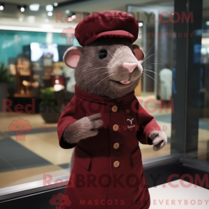 Maroon Rat-mascottekostuum...