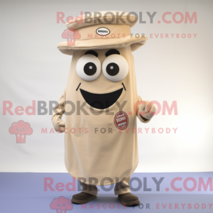 Beige Aglet mascot costume...