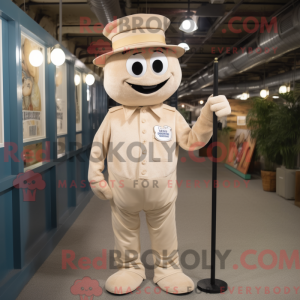 Beige Aglet mascot costume...