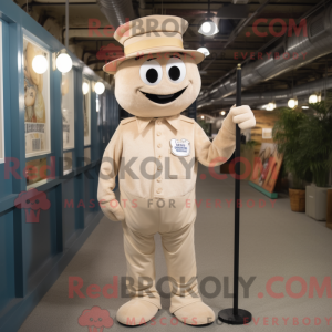 Beige Aglet maskot kostume...