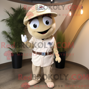 Beige Aglet mascot costume...