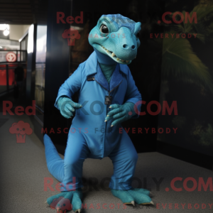 Cyan Komodo Dragon mascot...