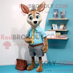 Cyan Deer mascot costume...