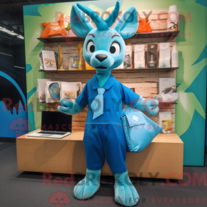 Cyan Deer Maskottchen...