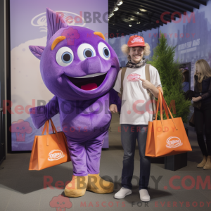 Postava maskota Purple Fish...
