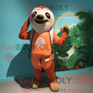 Peach Sloth mascot costume...