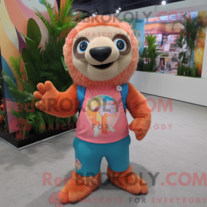 Peach Sloth mascot costume...