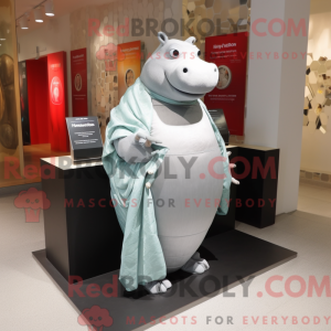 Silver Hippopotamus mascot...