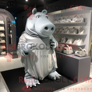 Silver Hippopotamus mascot...