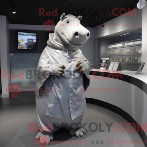 Silver Hippopotamus mascot...