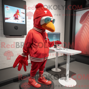 Red Pigeon mascot costume...