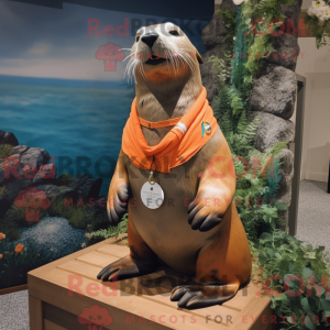 Orange Sea Lion mascot...