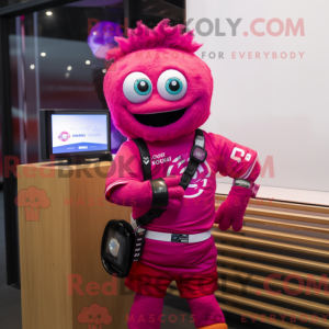 Magenta Cod mascot costume...