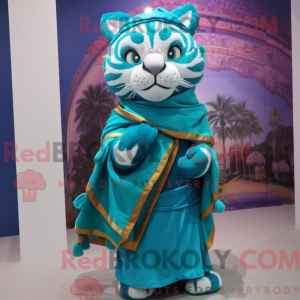 Turkis Tiger maskot kostume...