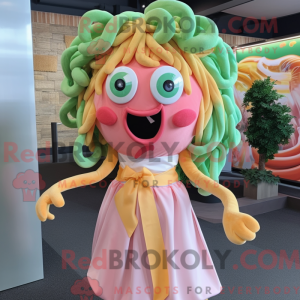 Peach Medusa maskot kostume...