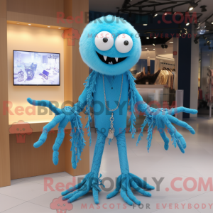 Sky Blue Spider maskot...