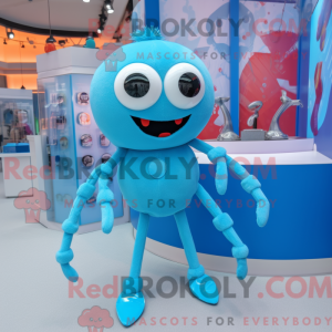 Sky Blue Spider mascot...