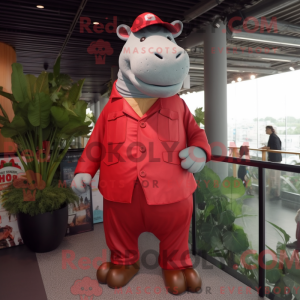 Red Hippopotamus mascot...