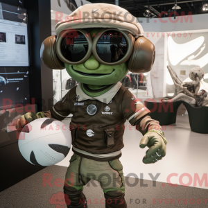 Olive Astronaut Maskottchen...